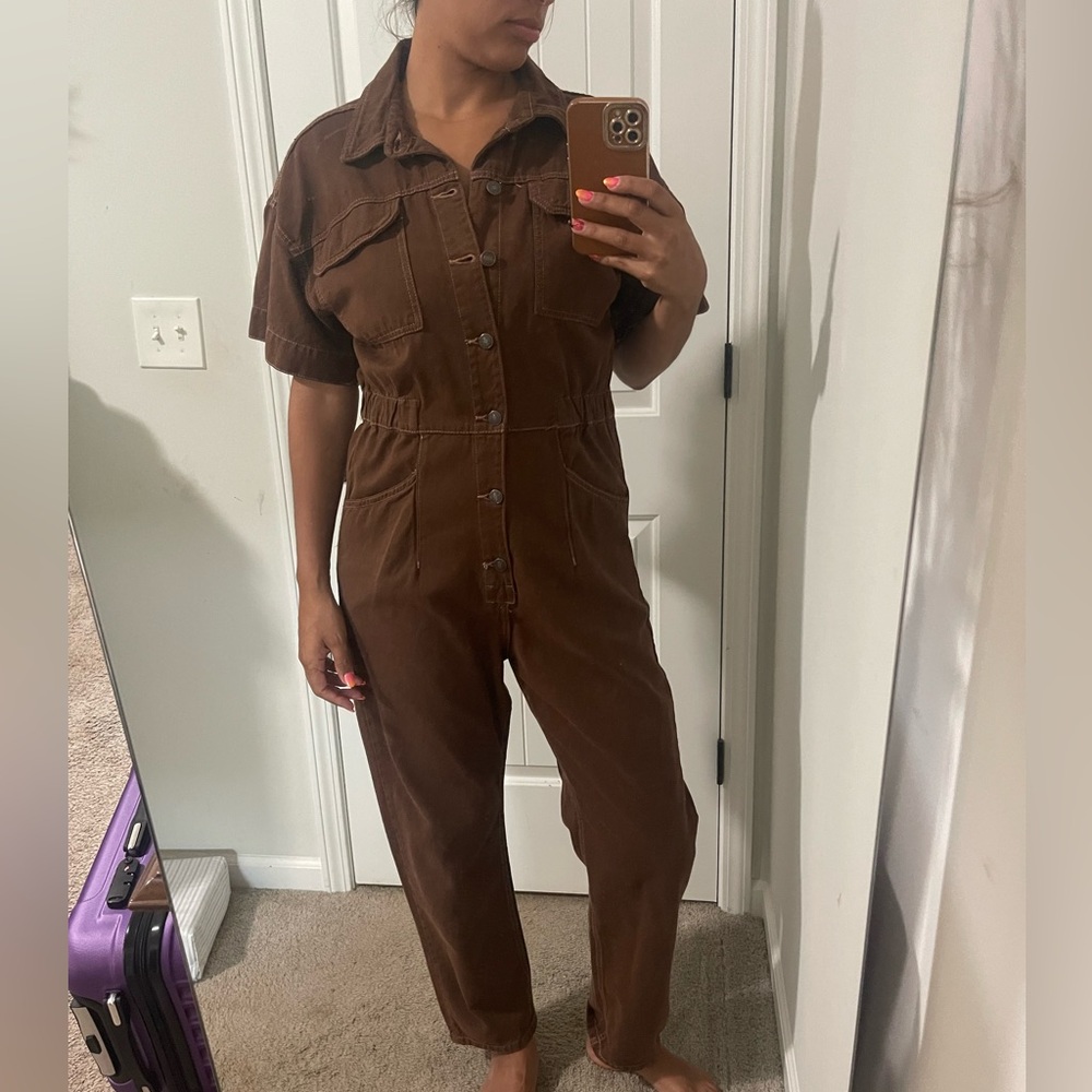 Free people brown jumpsuit